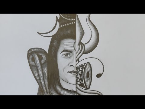 Mahadev With Trishul Pencil Drawing Easy I Mahadev Drawing | God Drawing | PencilDrawing