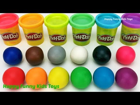 Learn Colors with Play Doh Ball Fruits & Vegetables Tomato Grapes Cherries Eggplant Strawberry Molds