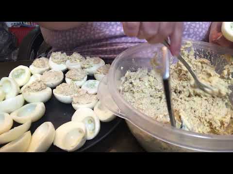 Tuna Salad Stuffed Deviled Eggs