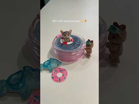 DIY miniature summer pool 🩷 #fy #sylvanianfamilies #diy #mini #cute #manualidades #tutorial