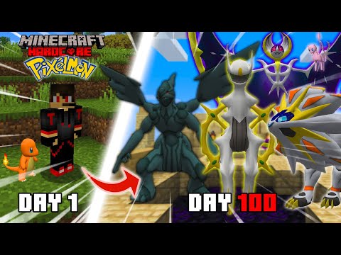 จะโปเกม่อนมาสเตอร์ให้ได้เลย!! เอาชีวิตรอด 100 วันใน Minecraft Hardcore PIXELMON!!