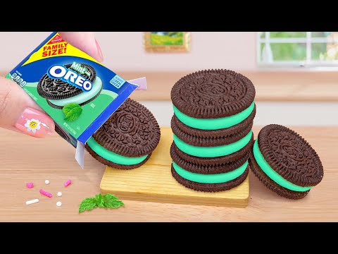 COOLEST Mint OREO Chocolate Cake! Satisfying Making Miniature Rainbow OREO Cake 💚Mini Cakes Recipe