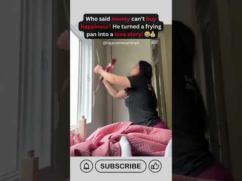 Who Said Money Can’t Buy Happiness? Husband’s Hilarious Frying Pan Escape! ??  #funny  #viralvideo
