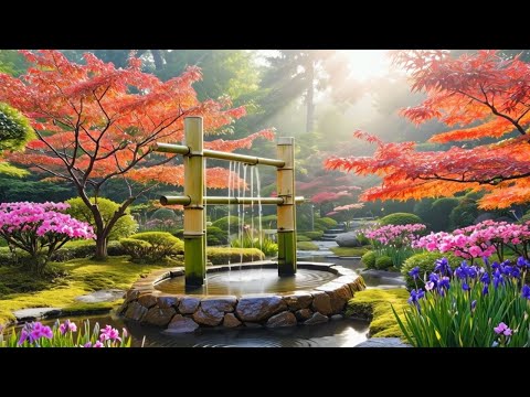 Relaxing Piano with Bamboo Water & Forest Sounds | Peaceful Nature Music for Sleep, Meditation, Yoga