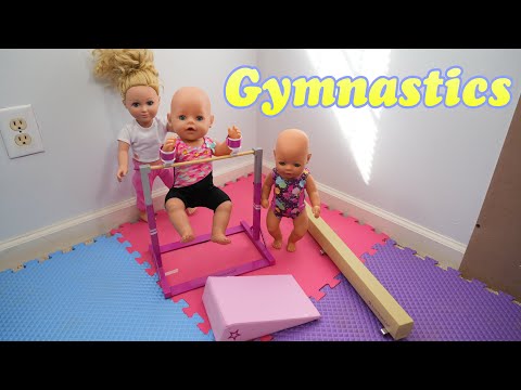 Baby doll Gymnastic class pretend play