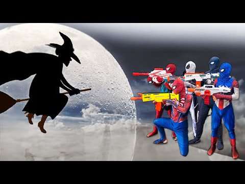 PRO 5 SPIDER-MAN TEAM vs WITCH Serbian Dancing Lady in Mystery Castle ( Funny Scary Movie )