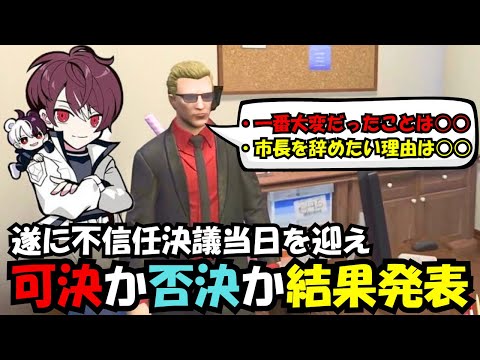 【ウェスカー視点】不信任決議の結果を知るウェスカー、市長で一番大変だったことや辞めたい理由を語る【餡ブレラ/ウェスカー/後藤れむ/ごっちゃん@マイキー/切り抜き/ストグラ】