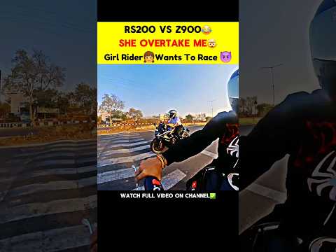 Random *RS200* Girl Rider😍 | She Wants To Race😈 | RS200 VS Z900🔥 #shorts #motovlog #race #z900
