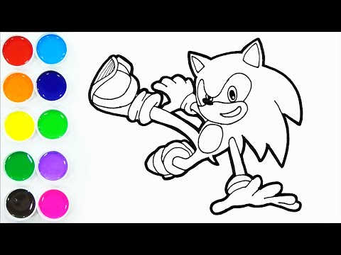 Como Dibujar y Colorear  a SONIC Paso a Paso - Dibujos Para Niños - Learn Colors | FunKeep Art