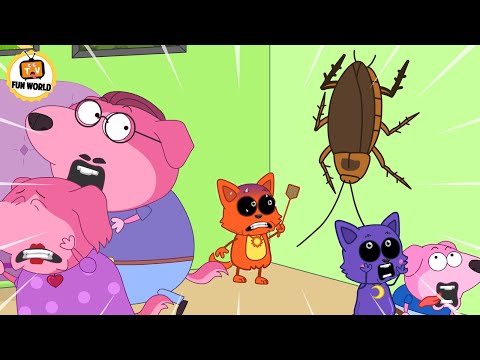 Cockroaches attack George Dog's family #funnycartoon #peppapig #animationmeme #catnap #catnapxdogday