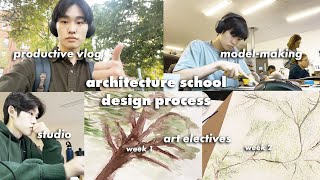early stages of an architecture school design + do i regret my classes this semester?