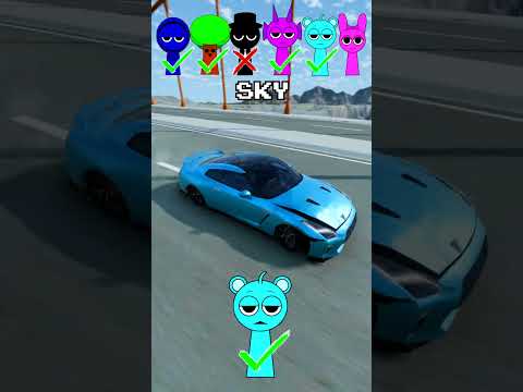 Incredibox Sprunki Car Jump Challenge For Jevin, Black, Pinki and Friends π€£β#short #beamngdrive