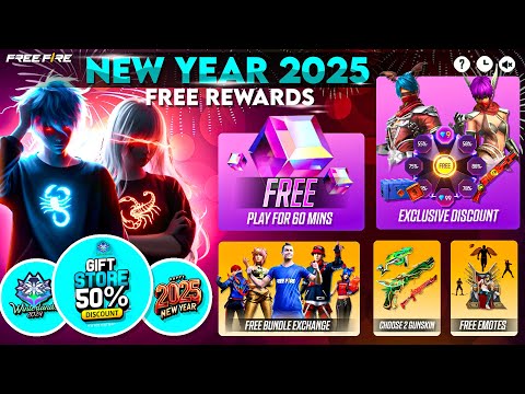 Happy New Year 2025 Free Rewards🤯 | Free Fire New Event | Ff New Event Today | Upcoming new event ff