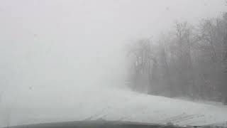 Into the Whiteout: A Blizzard Drive Through Mackinaw City on I-75
