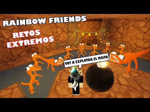 RETOS EN RAINBOW FRIENDS - EXPLOTAMOS EL MAPA? 😈  - ROBLOX
