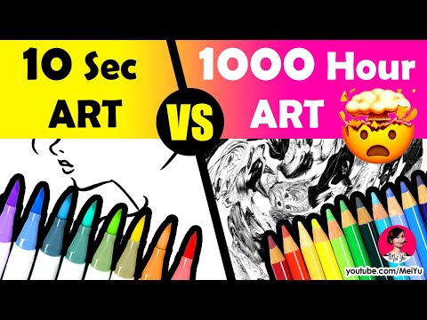 My 10 Sec to 1000 Hour Art 🤯🖍️ | 10 Second to 100 Hour Art #shorts #art #artist