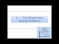 Tangent Lines and Instantaneous Velocity