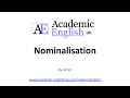 Understanding Nominalization in Writing