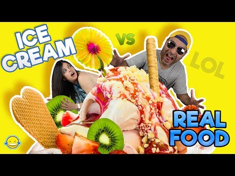 HELADO vs REALIDAD!! Ice Cream vs Real Food!!probamos helados