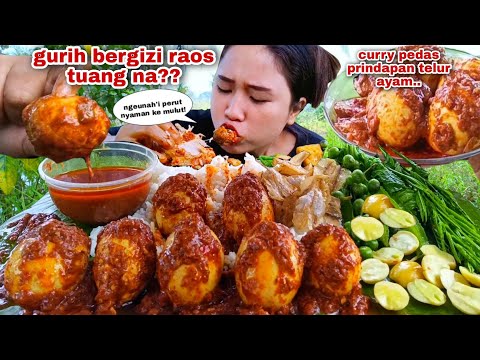 SETENGAH KILO TELUR ⁉️ MAKAN TELUR CURRY PEDAS LALAPAN JENGKOL MENTAH LEUNCA PUCUK DAUN PETE