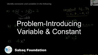 Problem-Introducing Variable & Constant