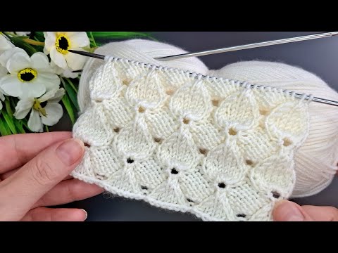 Muhteşem iki şiş kolay örgü yelek,şal model anlatımı ✅️Eays knitting crochet patterns