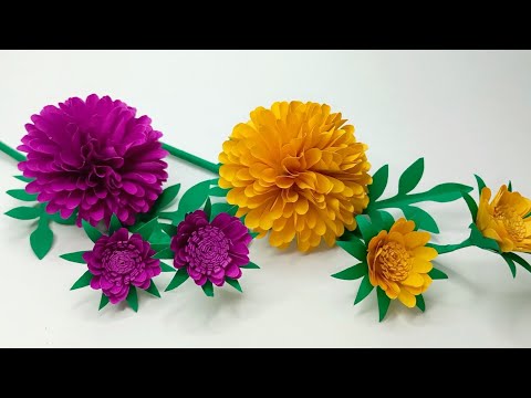 Beautiful Paper Flower Making For Room Decor || Decoration Ideas With Paper || Easy Paper Flower