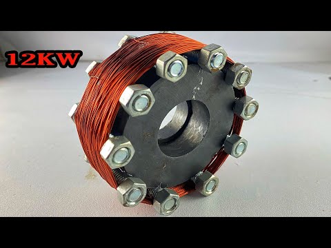 Awesome most powerful 12kw free energy generator Using by bolts and Copper Wire #technology