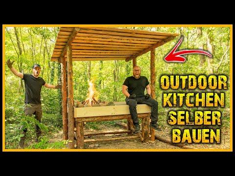 Unsere neue OUTDOOR KITCHEN ist ein TRAUM! - Aus Holz, Stein & Feuer - WALD KÜCHE selber bauen