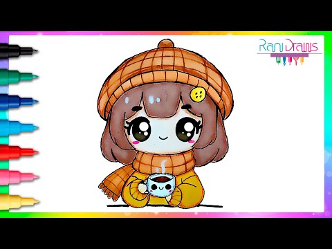 Cómo Dibujar una Chica Kawaii Tomando Café – Tutorial Paso a Paso