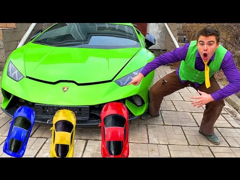 Yellow Man put A LOT OF Cars under Car VS Mr. Joe on Lamborghini Huracan VS Cars
