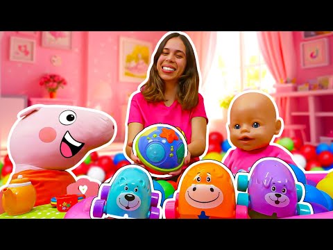 A Boneca Baby Born Larissa Aprende a Brincar com Brinquedos Certos! Vídeo Infantil