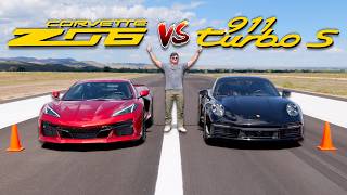 Chevy Corvette Z06 vs. Porsche 911 Turbo S: Our BEST Drag Race Yet!