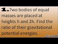 Gravitational Potential Energy Concepts
