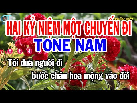 Karaoke Hai Kỷ Niệm Một Chuyến Đi Tone Nam || Nhạc Sống Mới || Karaoke Tuấn Kiệt