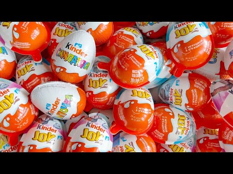 New! 873978M Yummy Kinder Joy Chocolate, Kinder Surprise Opening ASMR Lollipops Some Lot's of Candie