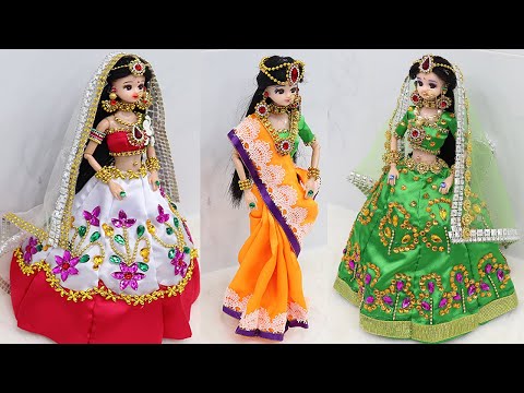 3 South indian bridal dress and Jewellery | 3 Doll decortion ideas |44