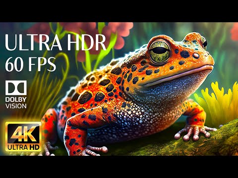 4K HDR 60fps Dolby Vision with Animal Sounds &amp; Calming Music (Colorful Dynamic)