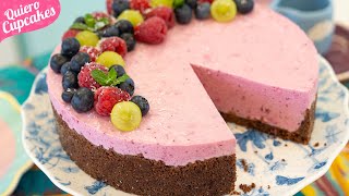 CHEESECAKE de FRUTOS ROJOS con CHOCOLATE 🍓🍫 | Sin horno y cremosita | QUIERO CUPCAKES