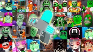TELEPORT GUN Fastest SPEED RUNS ZOMBIE EVER! in Carnival, Papa, Gran, Siren Cop, Barry, School