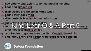 King Lear Q & A Part 5