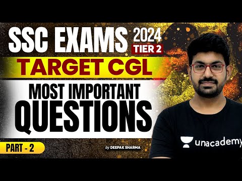 SSC CGL Tier 2 I SSC CGL 2024 I SSC GK/GS I Most Important Question I Part-2 I By Deepak Sharma