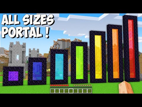 I found ALL SIZES PORTAL in Minecraft! This is PORTAL of ALL SIZES!