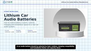 Lithium Car Audio Battery Guide: Current, Runtime, Charging and Pack Selection