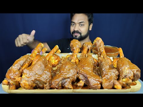 SPICY MUTTON LEG PIECE CURRY, EGG CURRY, MUTTON GRAVY, CUCUMBER MUKBANG ASMR EATING SHOW | BIG BITES