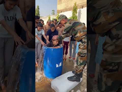 ice bath girls !😱#army #militarypowe #icebath #viralshort #motivation