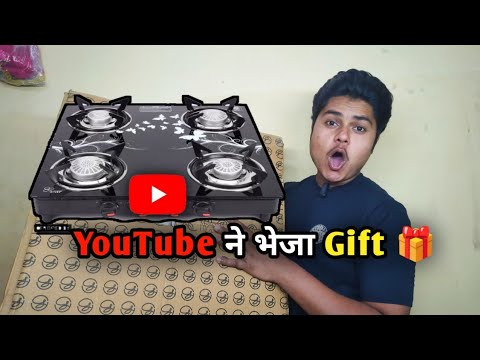 YouTube Ne Bheja Gift 🎁|| 4 burner stove @hemrajmishra #stove #burner #lpg #gas