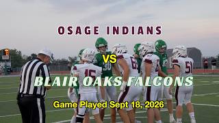Blair Oaks Falcons Football 2026 vs Osage Indians
