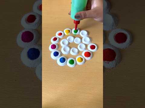 Creating Rangoli Art with Dried Leaves and Flowers #rangoli #satisfying #youtube