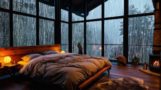 No Ads, A Relaxing Evening in Cozy Room 🌧️ Heavy Rain on Window for Deep Sleep | White Noise